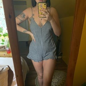 PacSun black&white Gingham Romper